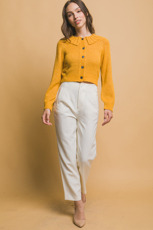 The Charlotte features a chic short collar and is crafted from a luxurious fabric blend. It is a timeless and versatile piece with a soft, durable, and subtly shimmering finish for a flattering fit and a refined look. Comfortable for all-day wear and perfect for both casual outings and formal events. Colour: Yellow.